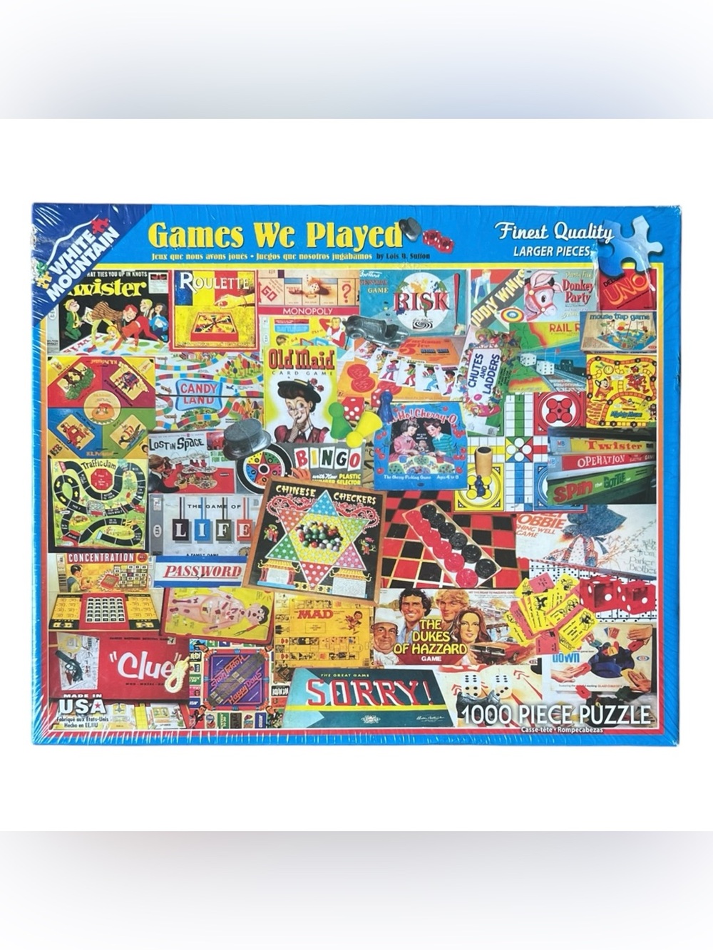 White Mountain Puzzles The Games We Played - 1000 Piece Jigsaw Puzzle NWT